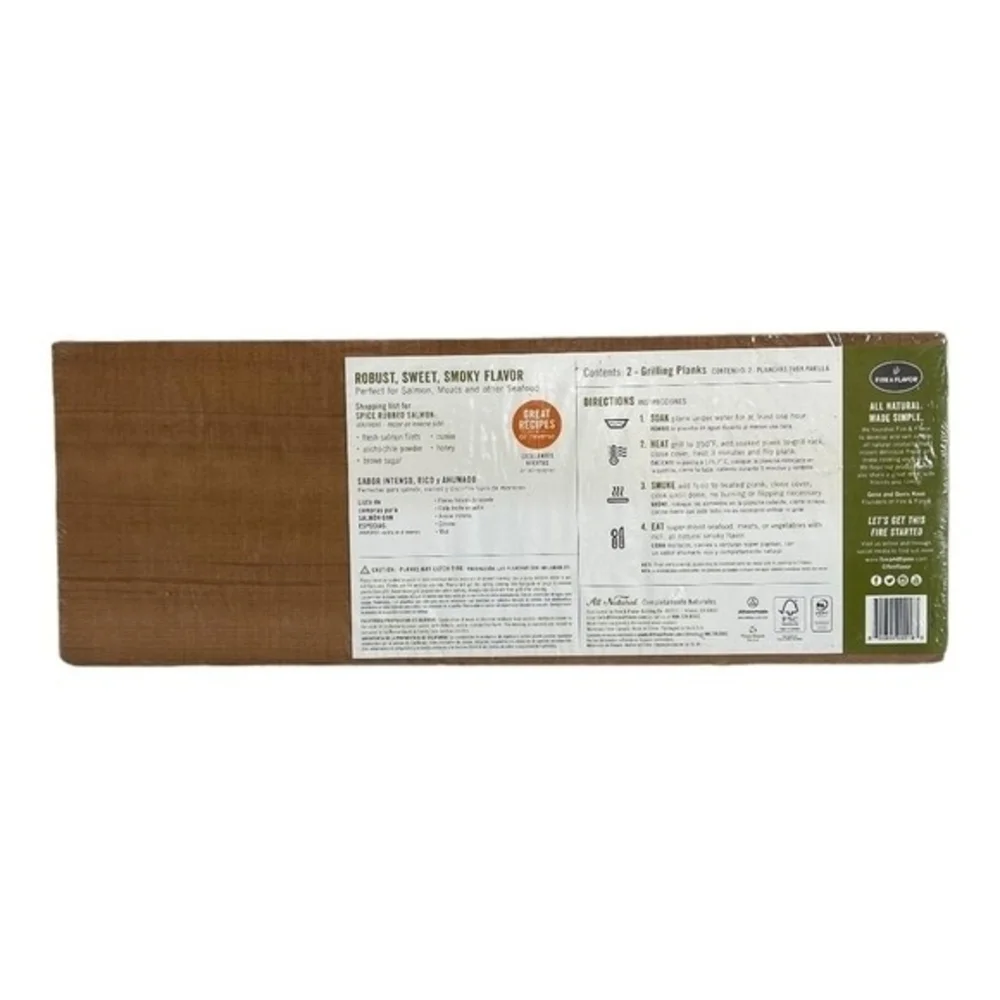 Fire & Flavor Cedar Grilling Planks Set of 2 Super Premium 15x5.5